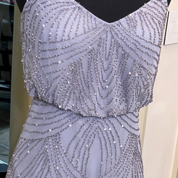 COPY - NEW Adrianna Papell Silver Beaded Gown - Picture 8 of 10